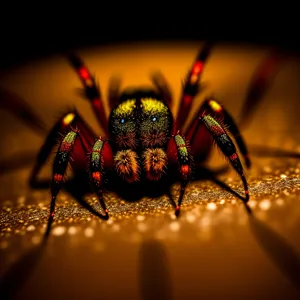 Black and Gold Garden Spider Illuminating Chandelier