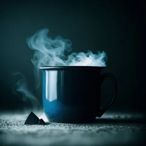 Steamy morning espresso in ceramic mug