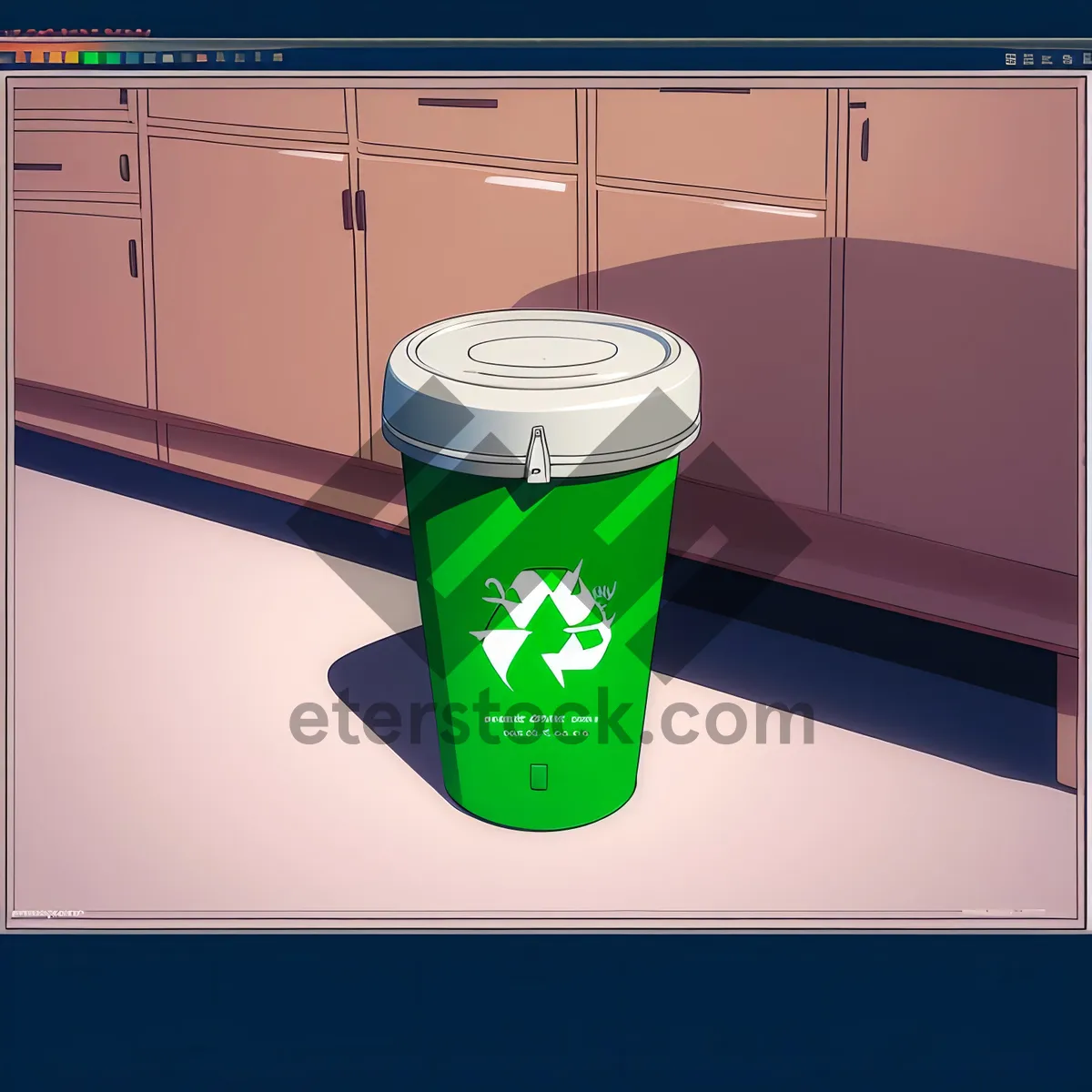Picture of Plastic Cup with Liquid in Ashcan