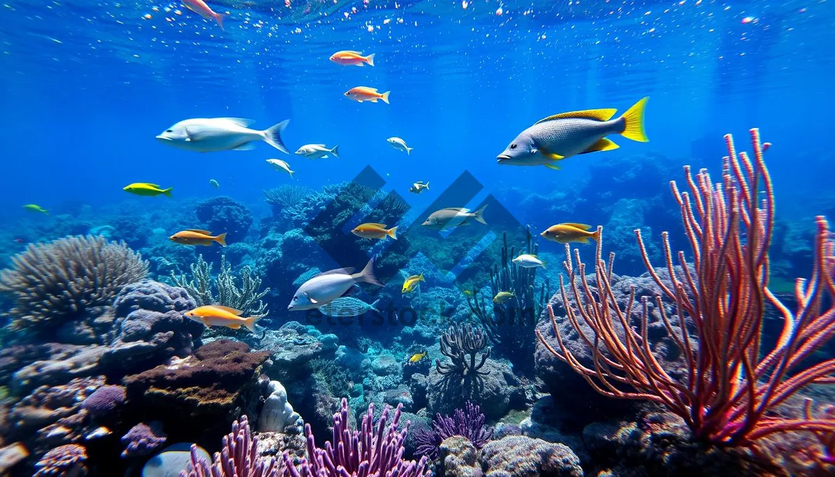 Picture of Colorful Tropical Fish on Coral Reef Underwater Dive