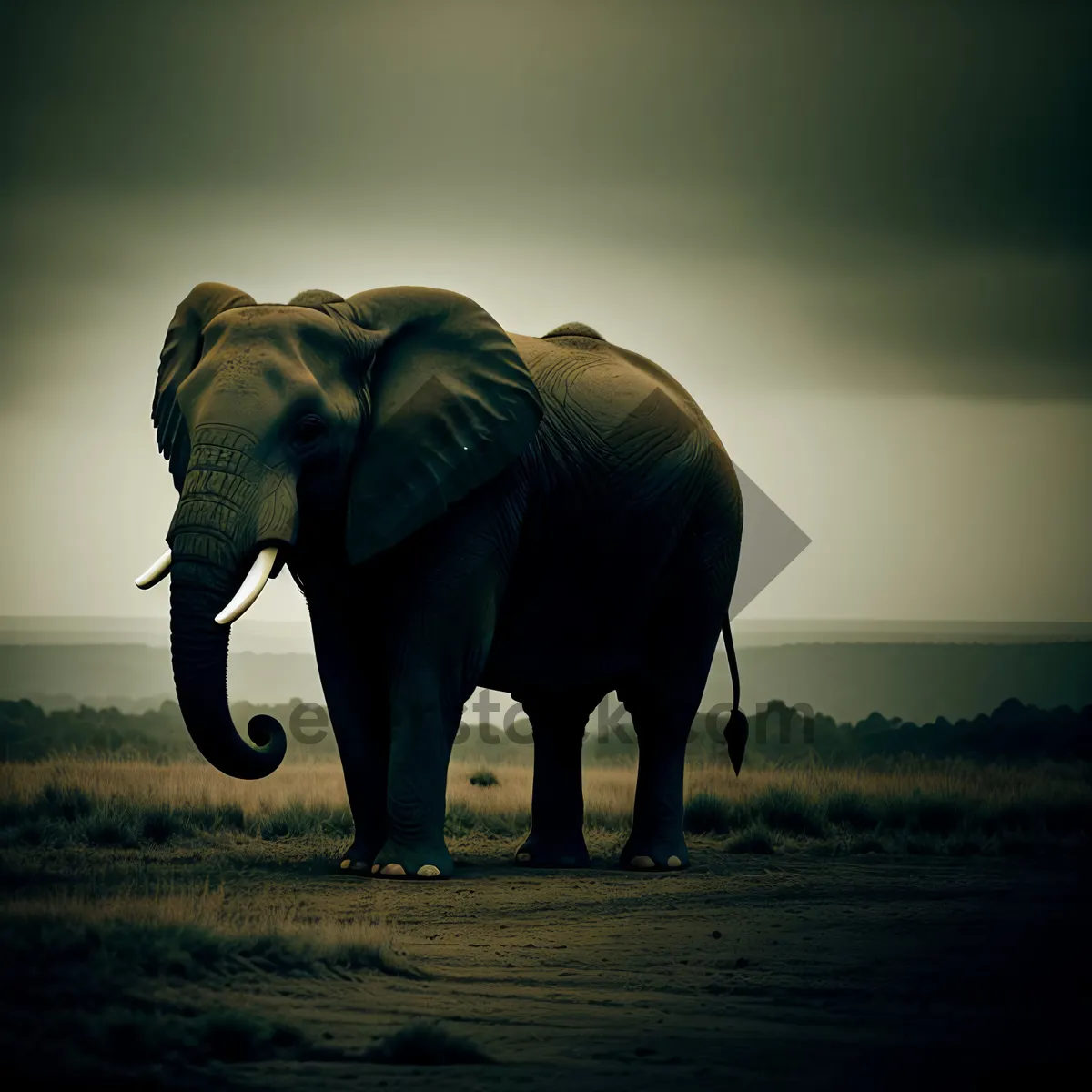 Picture of Majestic Tusker in the Wilderness.