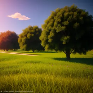 Golden Rapeseed Field Under Sunny Sky