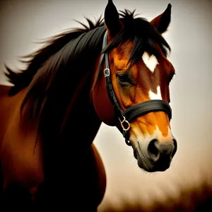 Magnificent Chestnut Stallion in Rustic Ranch Setting.