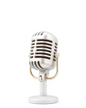 Vintage microphone on classic metal stand