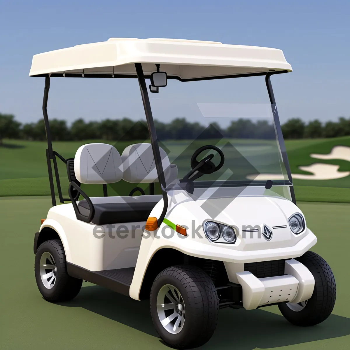 Picture of Golf Cart on Green Grass