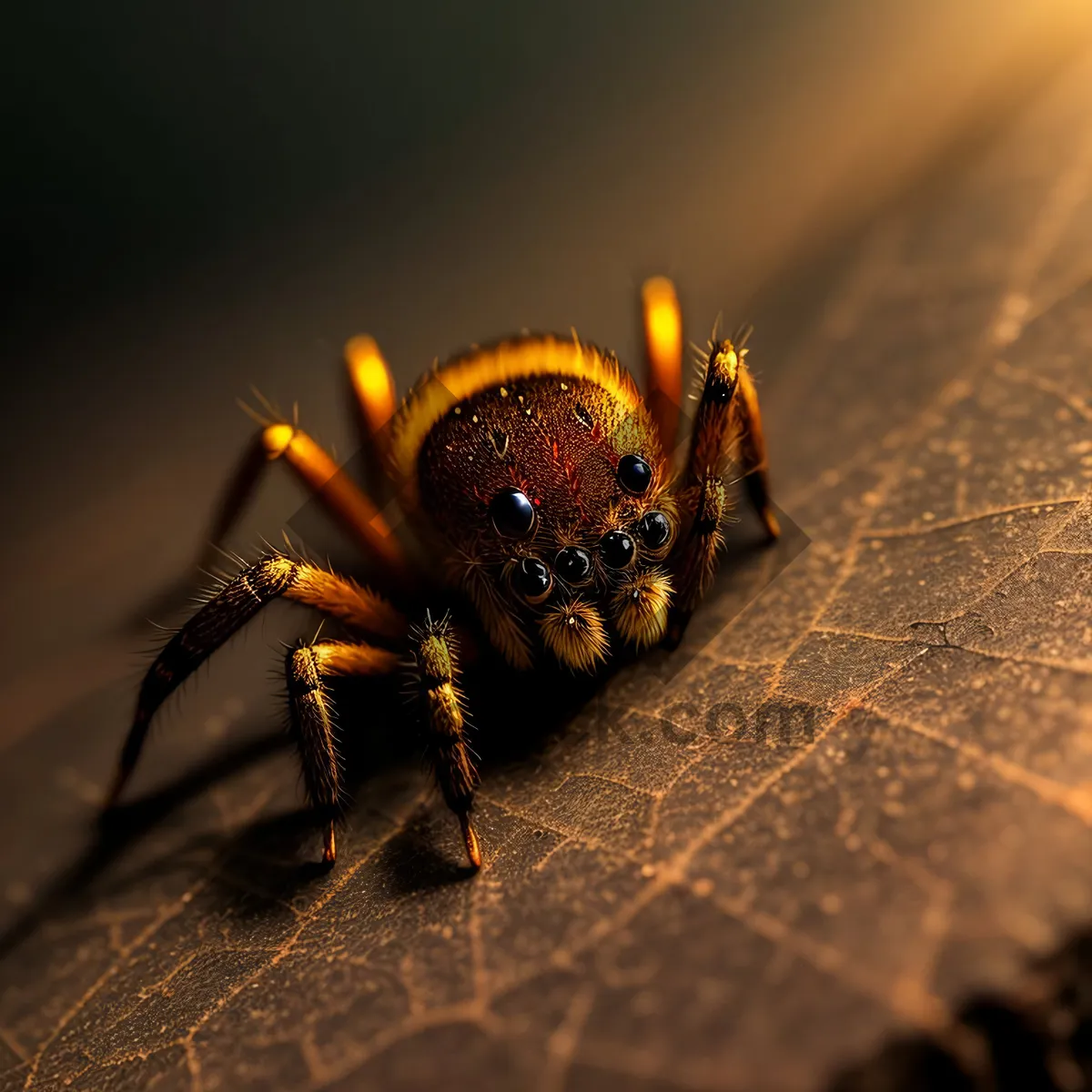 Picture of Closeup of a Wild Wolf Spider: Detail of Arachnid Invertebrate