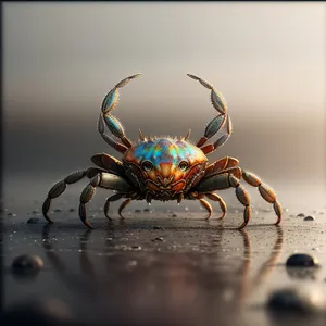Close-up of Rock Crab: Majestic Arthropod in Wildlife