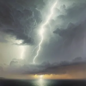 Vibrant Summer Sky with Electrical Storm