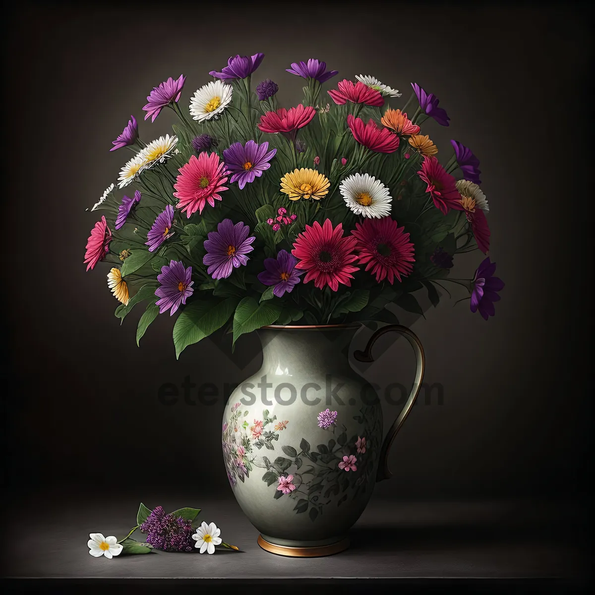 Picture of Pink floral bouquet in a vase.