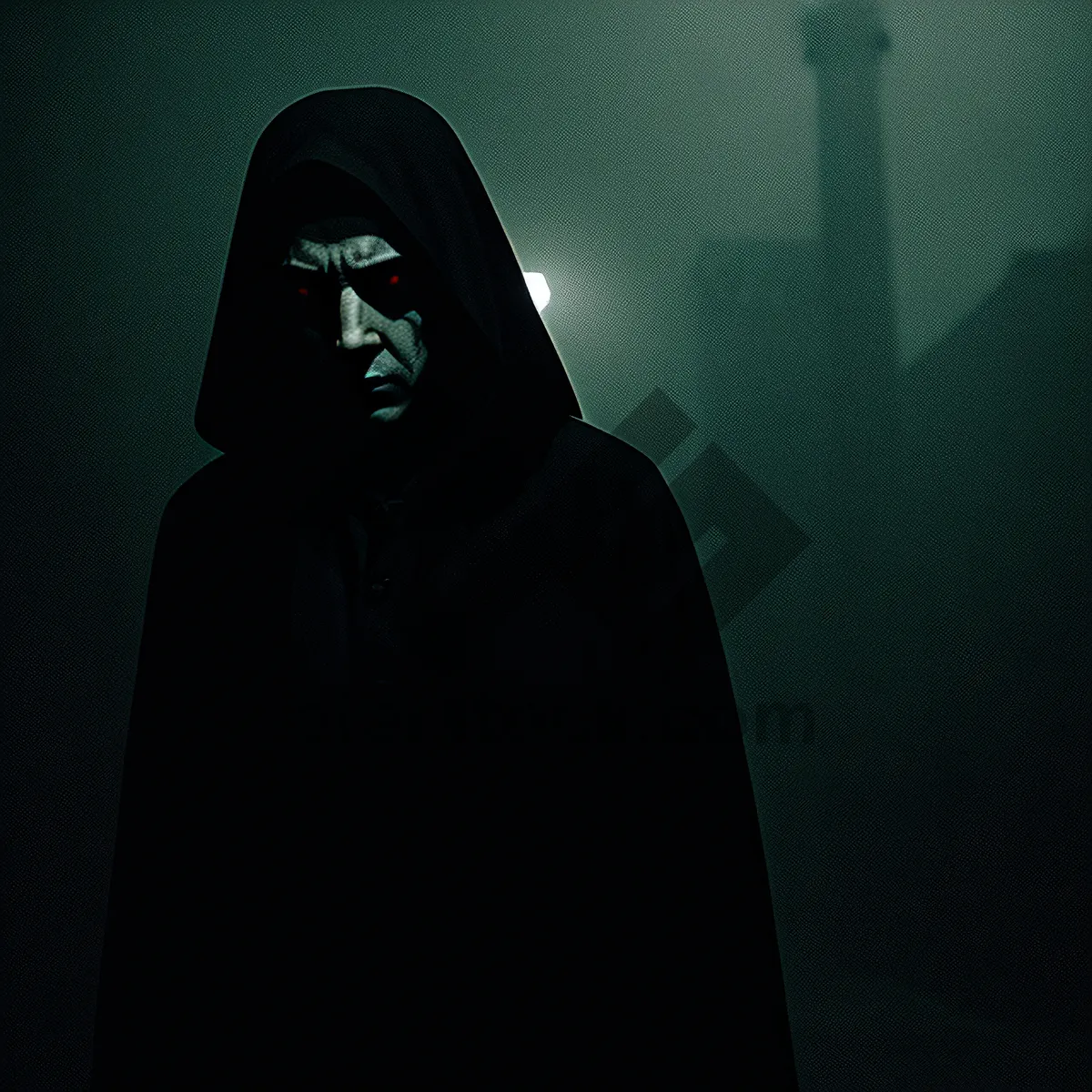 Picture of Stylish Dark Portrait of a Fashionable Adult Man in Black Robe