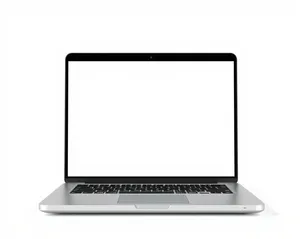 Modern black laptop in a digital workspace