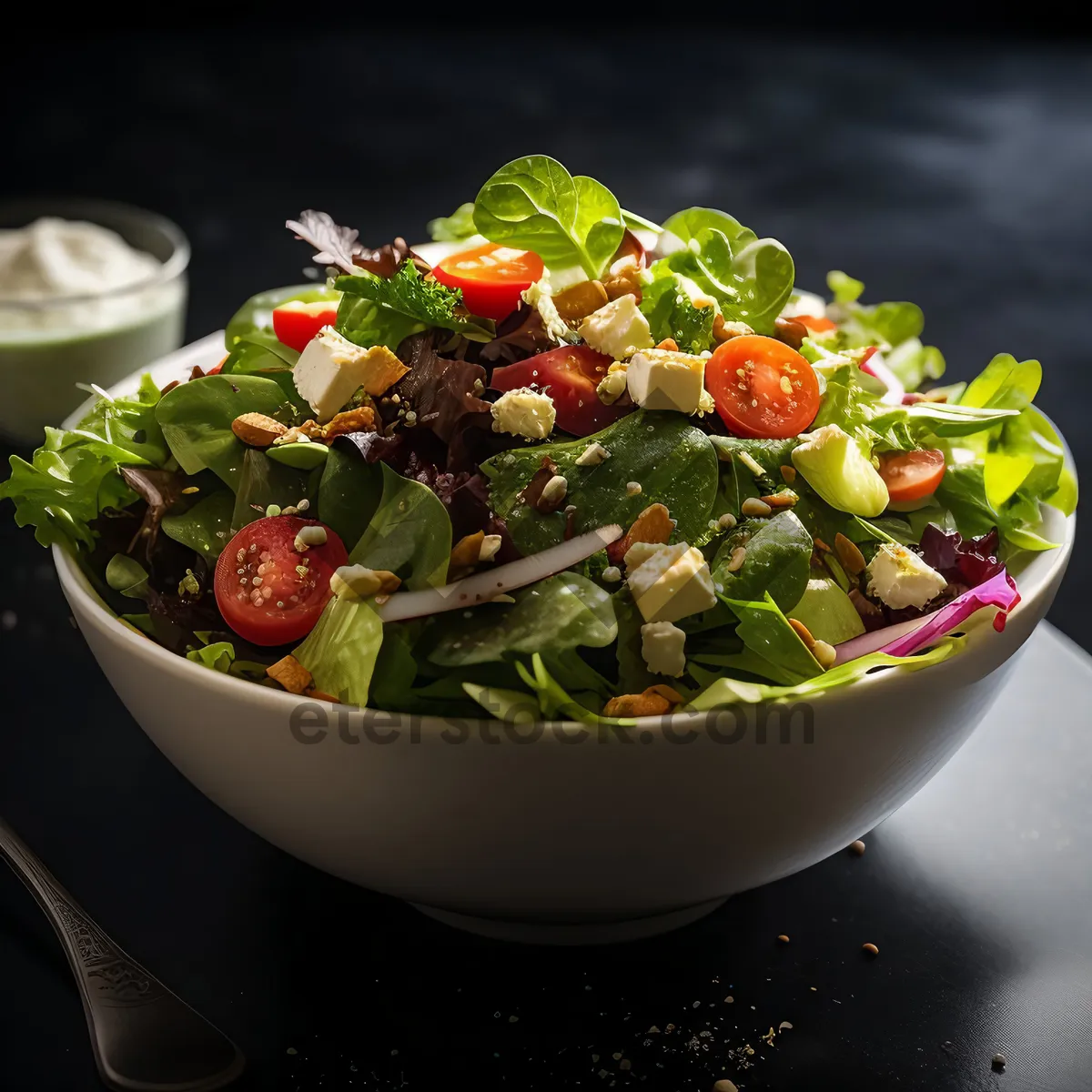 Picture of Delicious Vegetarian Salad Bowl with Fresh Vegetables