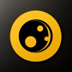 Shiny Black Round 3D Web Button