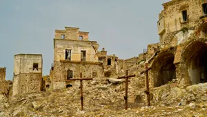 Medieval Castle on Skyline - Historic Fortress Structure