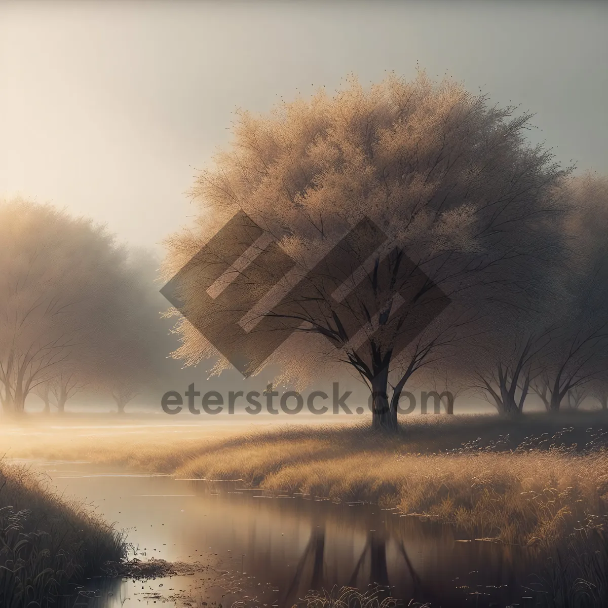 Picture of Serene Sunset Over Winter Meadow