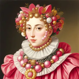 Sensual Princess with Pink Flower Crown