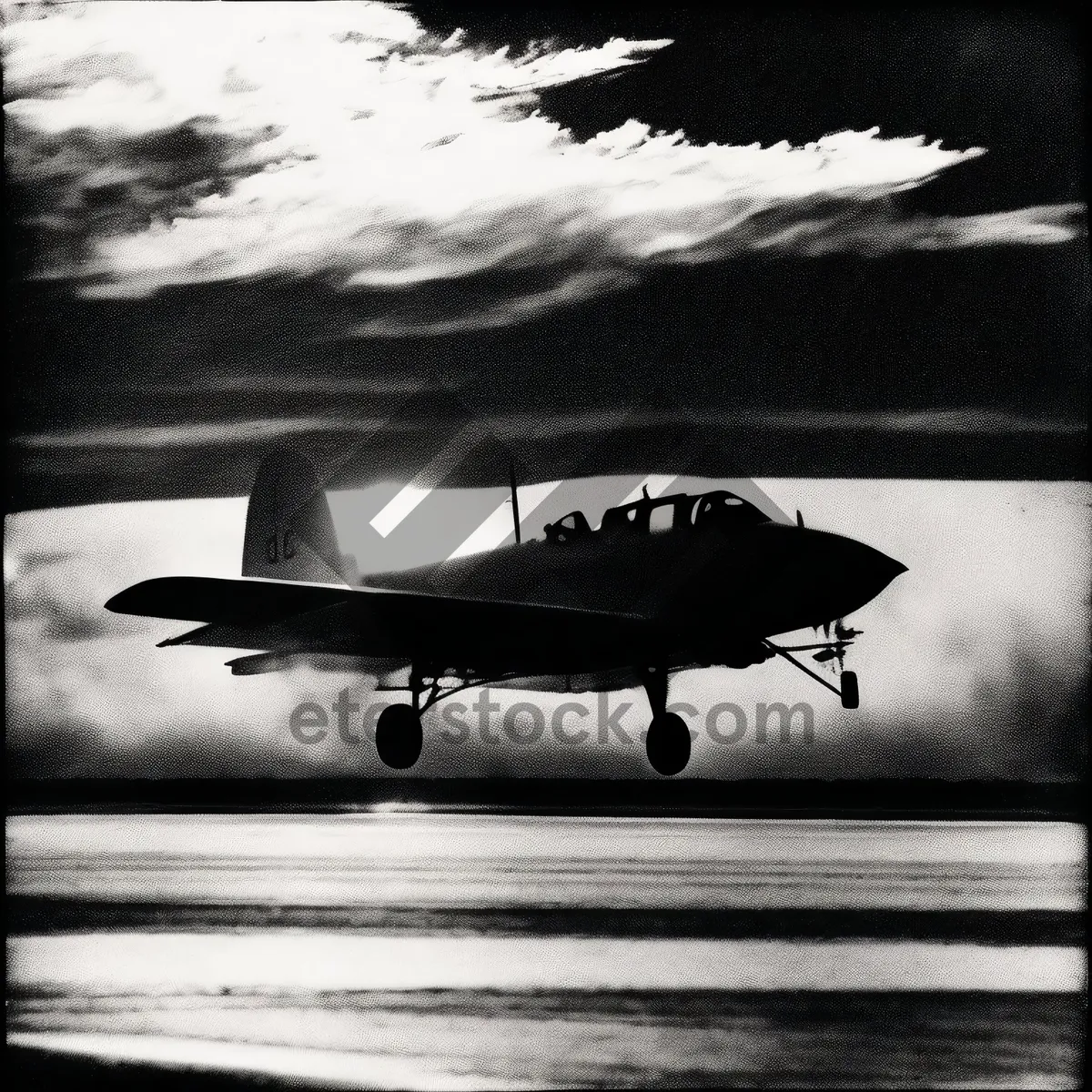 Picture of Sky High Aircraft Transport Flying Through Clouds