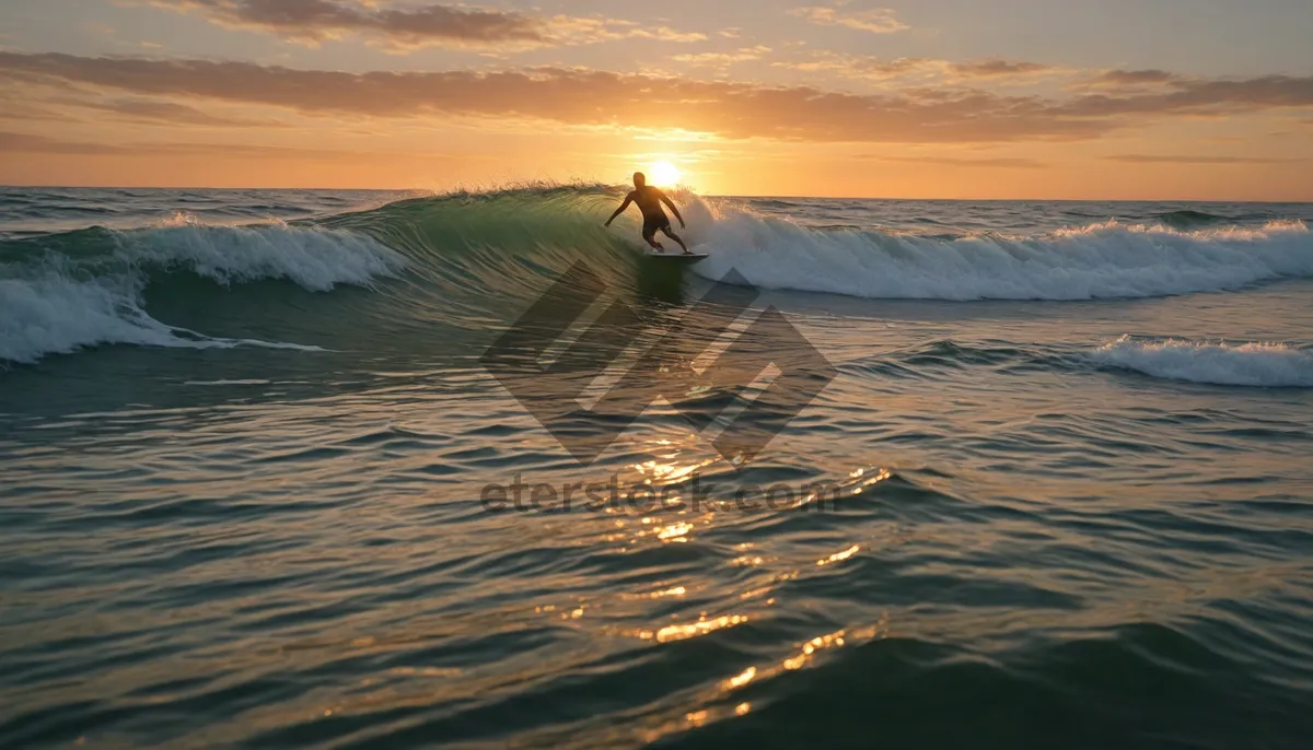 Picture of Tropical Sunset Skyline with Sunken Ship Wreck