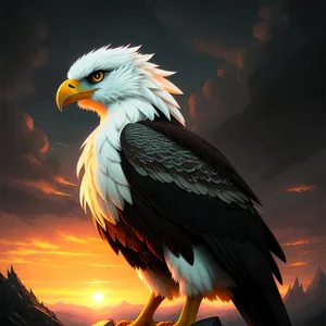 Feathered Hunter: Majestic Bald Eagle Spreading Wings