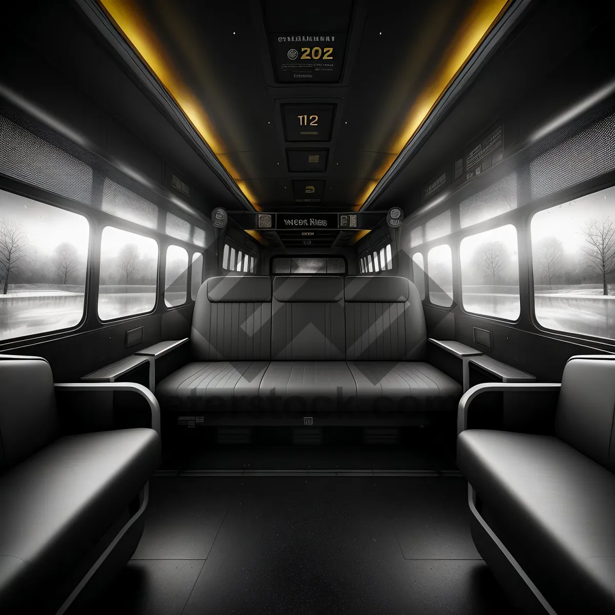 Picture of Modern Urban Transportation: Fast-Moving Car Interior Perspective