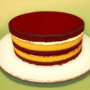 Delicious Fruit-Filled Gourmet Cake on Plate