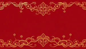 Floral Holiday Border Decoration with Holly Swirls