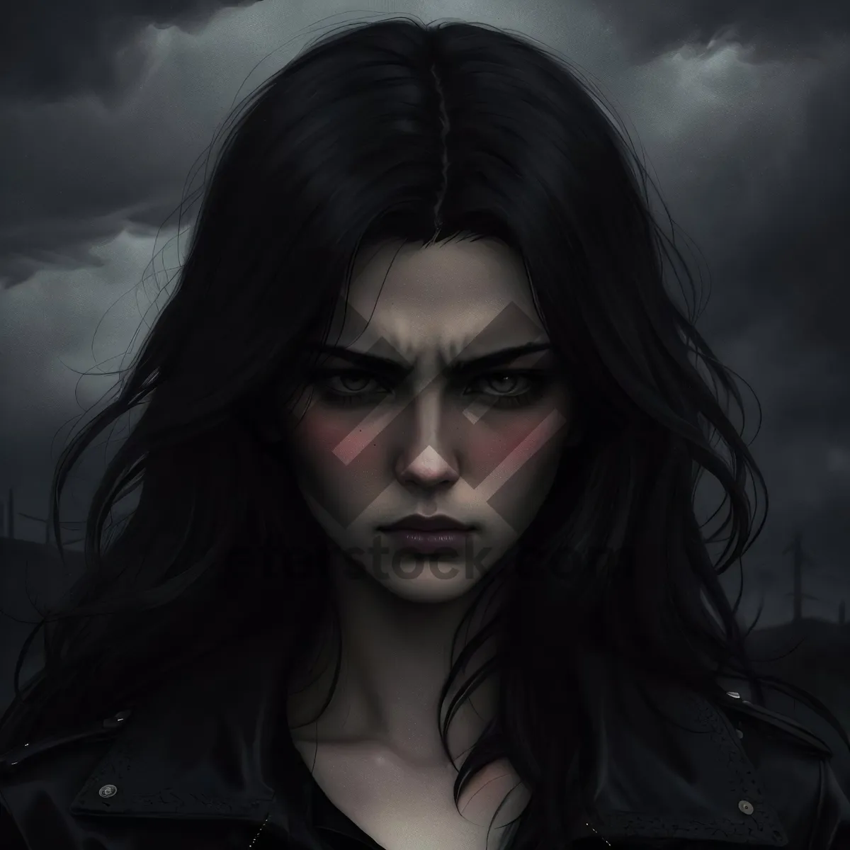 Picture of Attractive brunette model with lovely smile