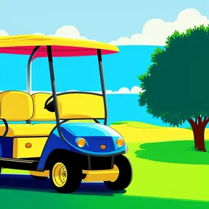 Summertime Golfer Cartoons in Sky Design