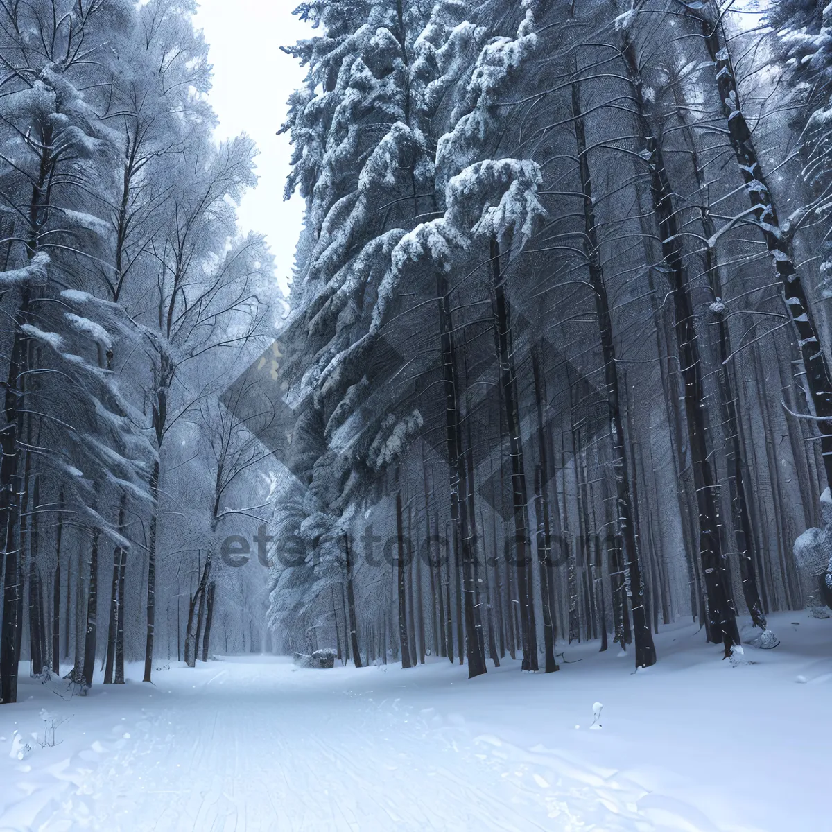 Picture of Winter Wonderland: Frosty Forest Landscape with Snowy Trees