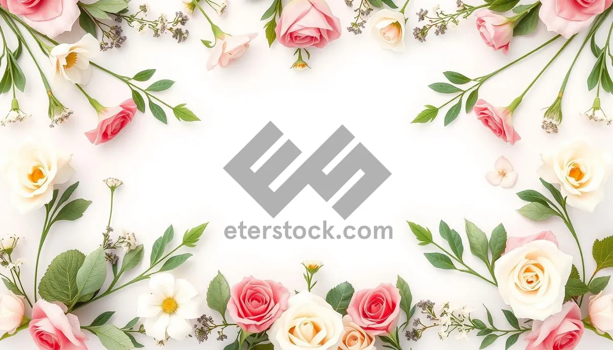 Picture of Floral Silhouette Design Element with Swirls and Leaves