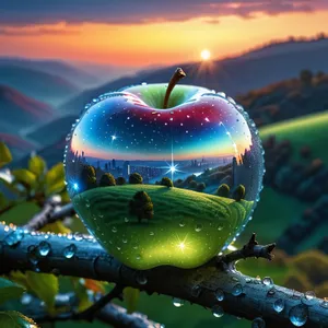 Fresh Granny Smith apple, delicious and nutritious