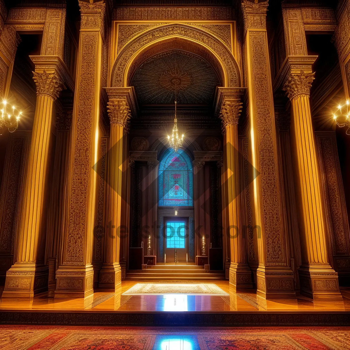 Picture of Historic Cathedral Interior with Vaulted Ceiling