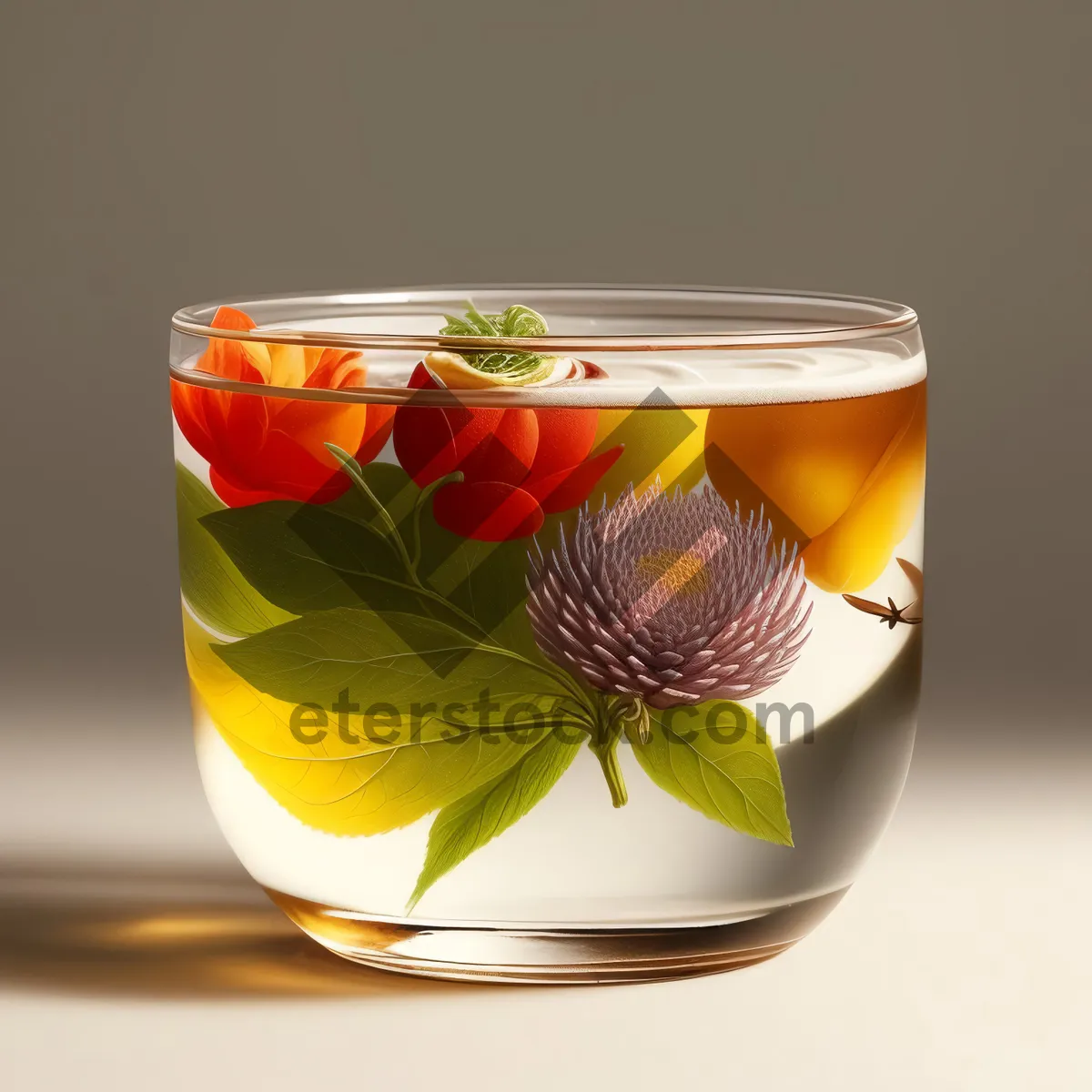 Picture of Refreshing Herbal Tea in Glass Cup