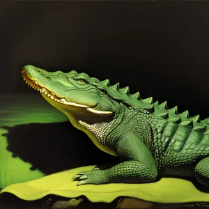 Exotic Green Iguana - Tropical Wildlife Lizard