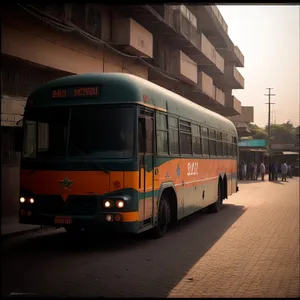 Efficient Public Transport Commuter on Busy Street