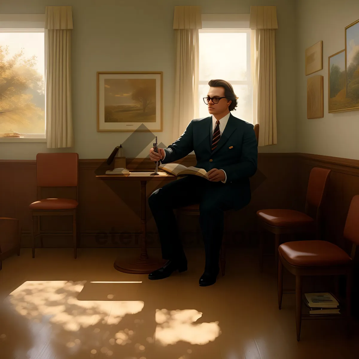 Picture of Corporate office meeting with confident business professionals.