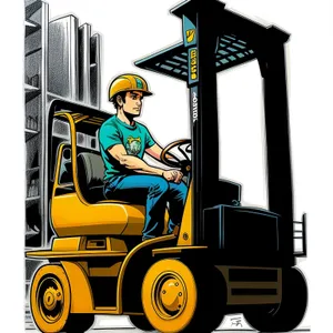 Heavy Duty Forklift in Industrial Construction Site