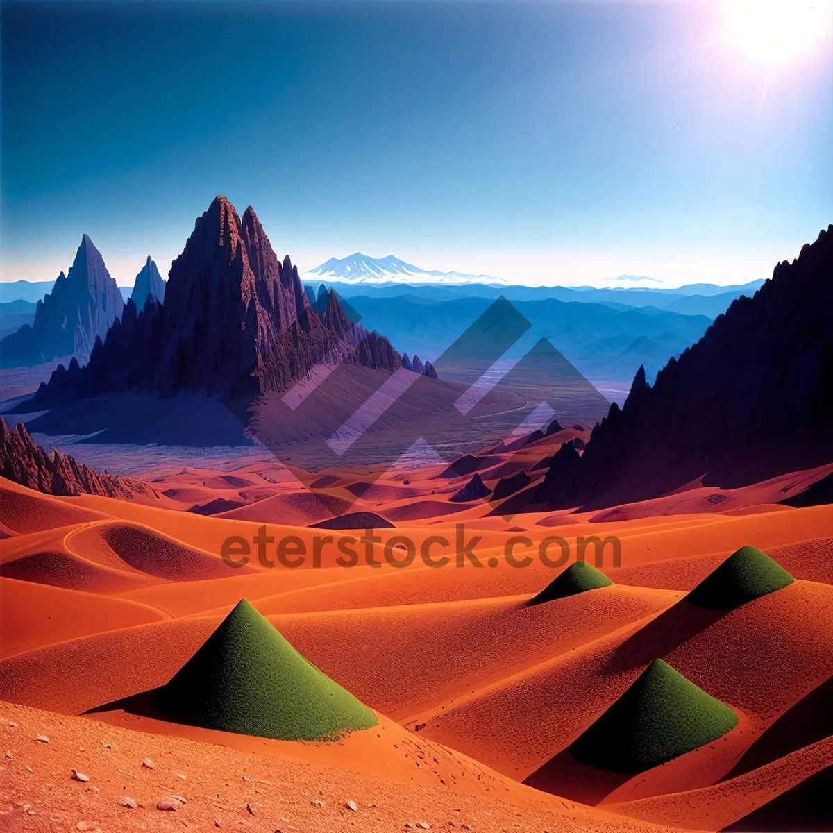 Picture of Desert Mountain Sunset: Majestic Serenity in Nature's Embrace