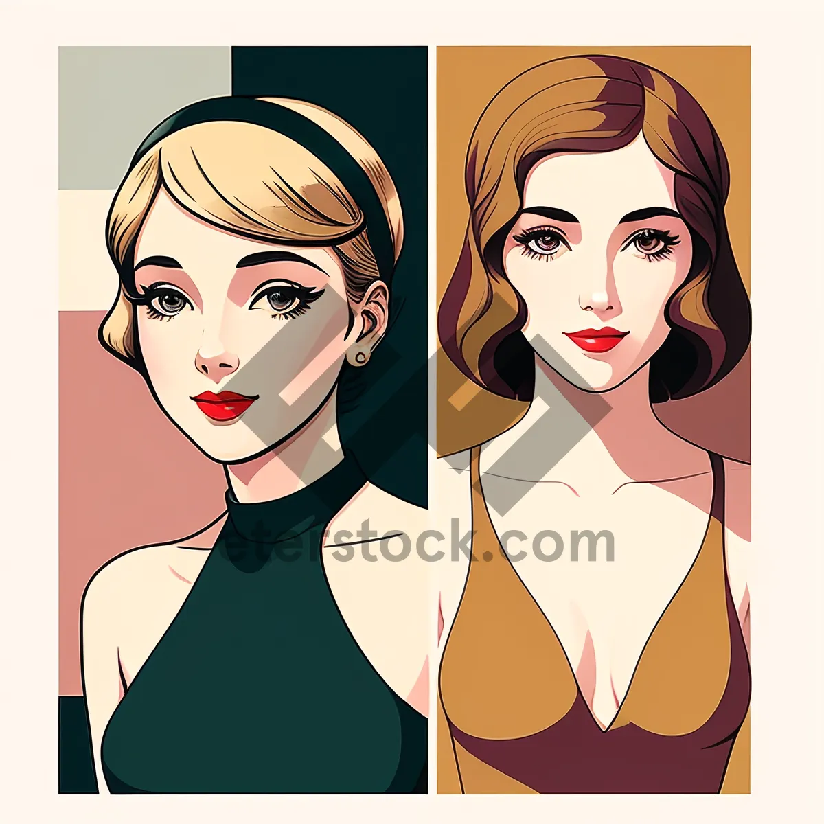 Picture of Cartoon Housewife with Haircut - Clip Art