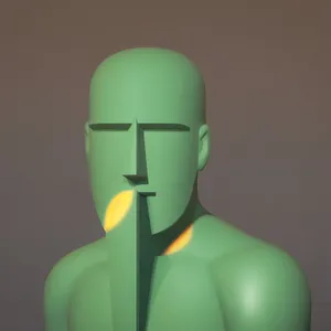 3D Human Puppet Sculpture Bust