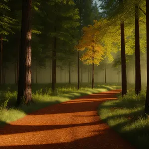 Autumn Path through Scenic Forest