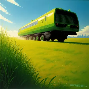 Rural Transport: Trailer Truck on Country Road with Sky