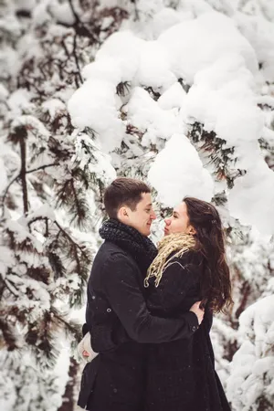 Winter fun in the snowy park landscape