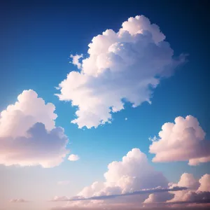 Vibrant Cumulonimbus Clouds in Clear Blue Sky