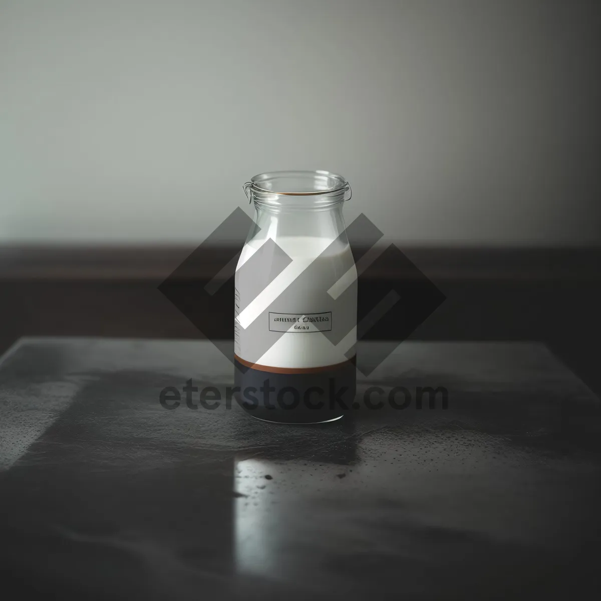 Picture of Transparent Glass Pill Bottle with Liquid Medicine