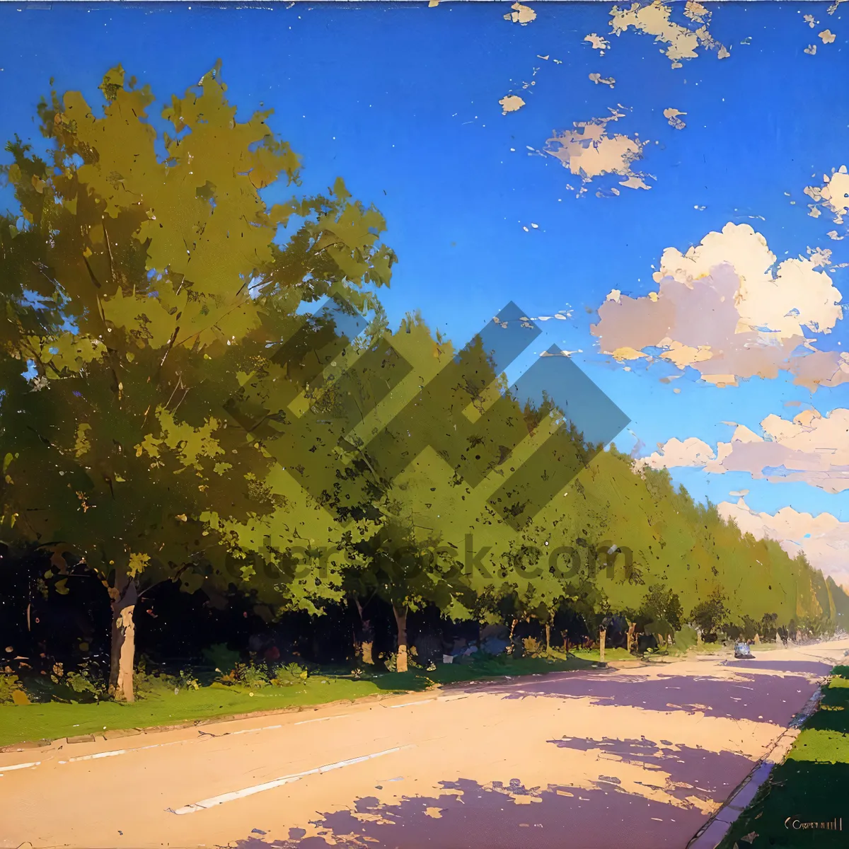 Picture of Autumn Forest: Golden Leaves Amidst Rapeseed Meadow