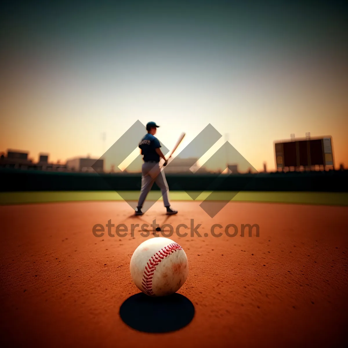 Picture of Silhouette of Man Playing Soccer at Sunset