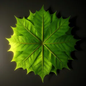 Bright Maple Leaf in Summer Forest