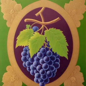 Ripe Grape Fruit Art in Floral Frame