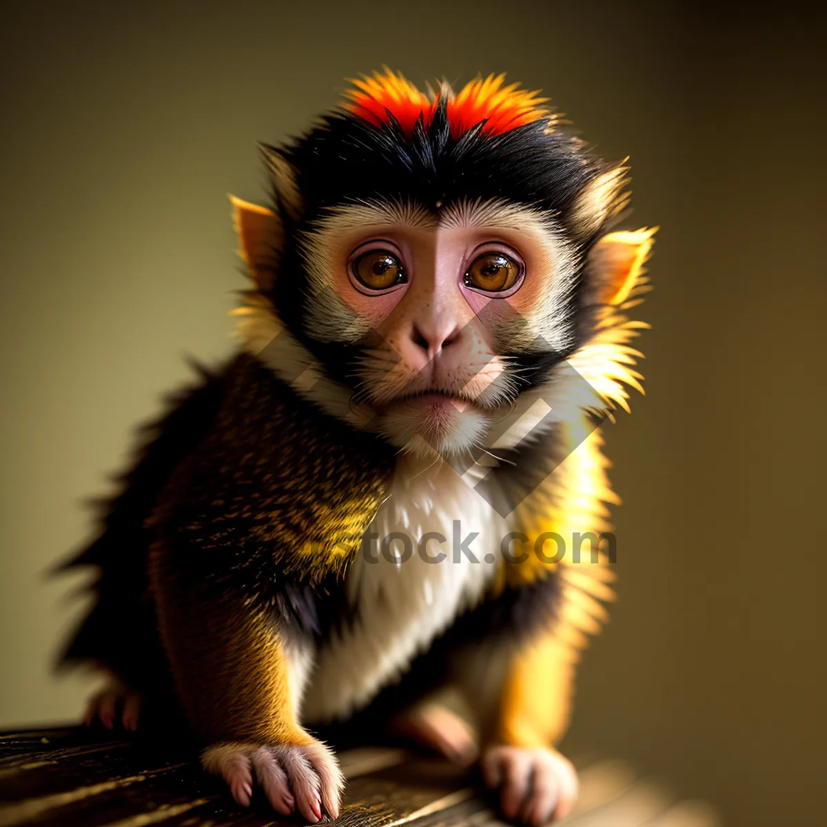 Picture of Cute Baby Squirrel Monkey in Wild